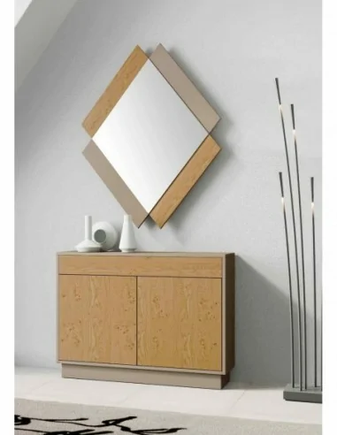 Mueble auxiliar de diseño moderno zapatero a pared con puerta y espejo trampones o puertas (12)