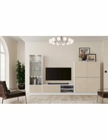 Muebles de salon diseño moderno con varios colores a elegir mezcla de madera patas altas (12)