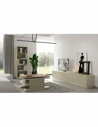Muebles de salon diseño moderno con varios colores a elegir mezcla de madera patas altas (22)