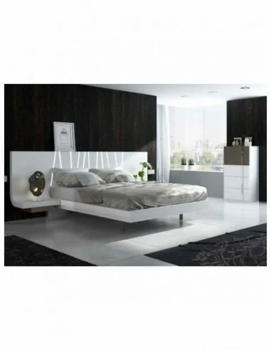 Dormitorio de matrimonio completo diseño moderno con cabeceros tapizados led y mesitas bajas (10)