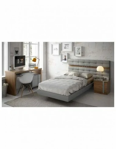 Dormitorio de matrimonio completo diseño moderno con cabeceros tapizados led y mesitas bajas (16)