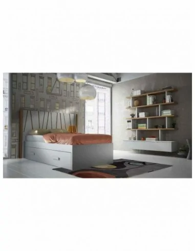 Dormitorio de matrimonio completo diseño moderno con cabeceros tapizados led y mesitas bajas (17)