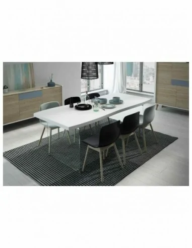 Mesas de comedor y centro para salones diseño moderno mezcla de madera con metal diferentes colores (4)