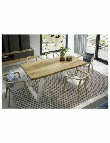 Mesas de salon comedor o centro diseño moderno con patas metalicas y tapas de madera y cristal (2)