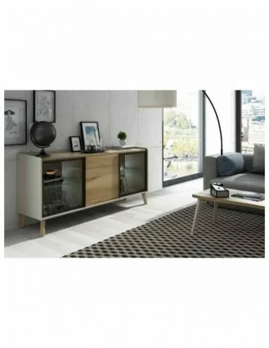 Muebles de salon diseño moderno con diferentes acabados mezcla de madera con varios diseños (1)