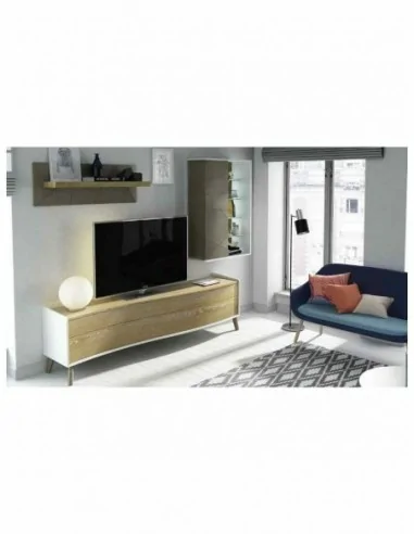 Muebles de salon diseño moderno con diferentes acabados mezcla de madera con varios diseños (2)