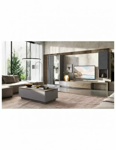 Muebles de salon estilo moderno con diferentes colores a elegir vitrinas colgadas y paneles de tv (10)