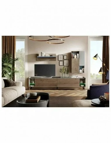 Muebles de salon estilo moderno con diferentes colores a elegir vitrinas colgadas y paneles de tv (15)