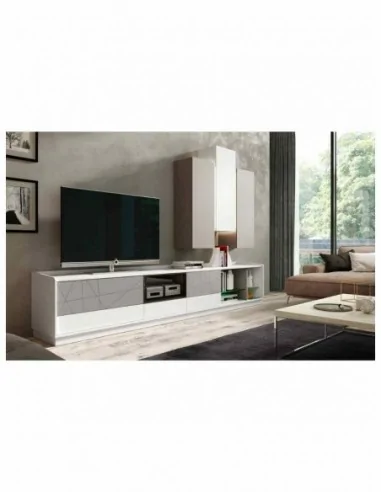 Muebles de salon estilo moderno con diferentes colores a elegir vitrinas colgadas y paneles de tv (16)