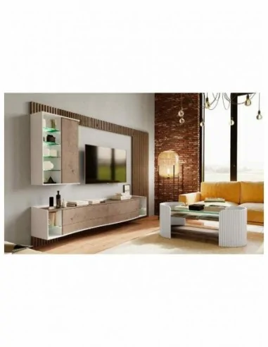 Muebles de salon estilo moderno con diferentes colores a elegir vitrinas colgadas y paneles de tv (17)