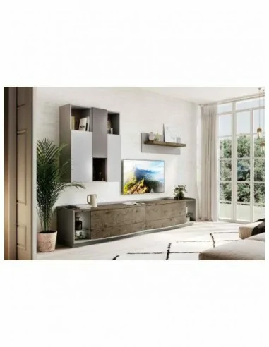 Muebles de salon estilo moderno con diferentes colores a elegir vitrinas colgadas y paneles de tv (21)