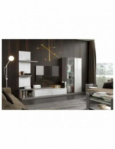 Muebles de salon estilo moderno con diferentes colores a elegir vitrinas colgadas y paneles de tv (23)