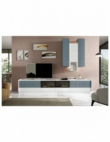 Muebles de salon estilo moderno con diferentes colores a elegir vitrinas colgadas y paneles de tv (24)