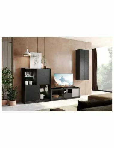 Muebles de salon estilo moderno con diferentes colores a elegir vitrinas colgadas y paneles de tv (26)