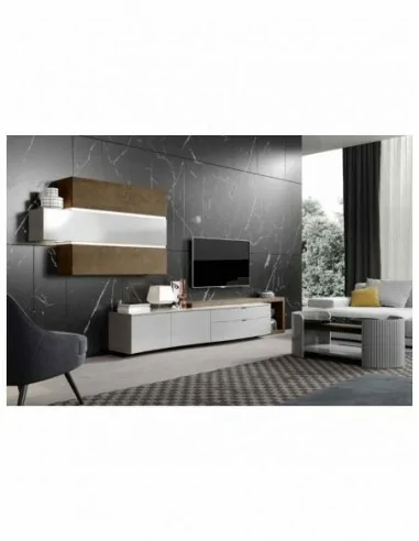 Muebles de salon estilo moderno con diferentes colores a elegir vitrinas colgadas y paneles de tv (28)