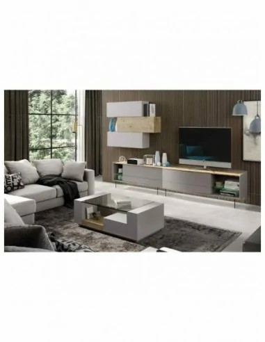 Muebles de salon estilo moderno con diferentes colores a elegir vitrinas colgadas y paneles de tv (3)