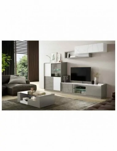 Muebles de salon estilo moderno con diferentes colores a elegir vitrinas colgadas y paneles de tv (30)