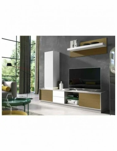 Muebles de salon estilo moderno con diferentes colores a elegir vitrinas colgadas y paneles de tv (31)