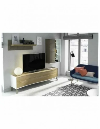 Muebles de salon estilo moderno con diferentes colores a elegir vitrinas colgadas y paneles de tv (32)