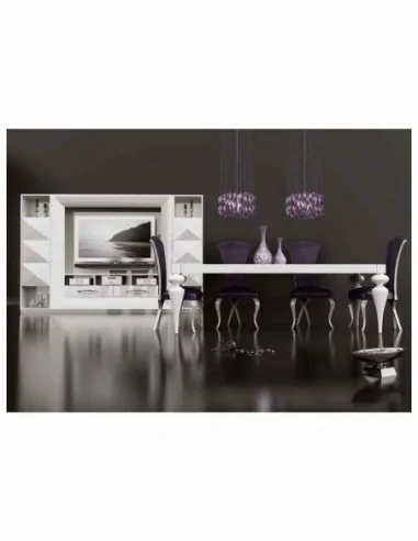 Conjunto de salon moderno modular con bajo de television vitrinas alta calidad (21)