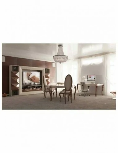 Conjunto de salon moderno modular con bajo de television vitrinas alta calidad (22)