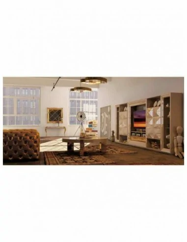 Conjunto de salon moderno modular con bajo de television vitrinas alta calidad (23)