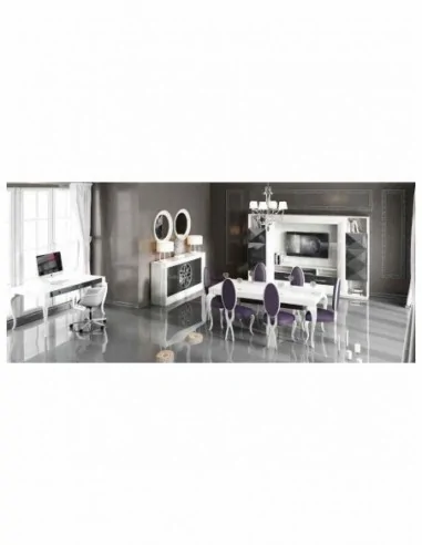 Conjunto de salon moderno modular con bajo de television vitrinas alta calidad (27)