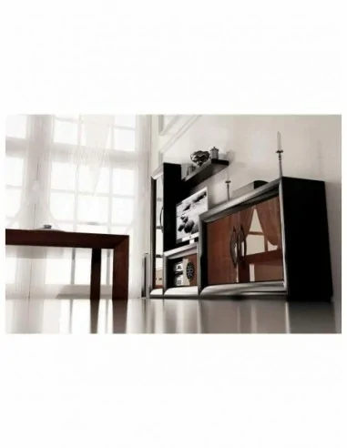 Conjunto de salon moderno modular con bajo de television vitrinas alta calidad (36)