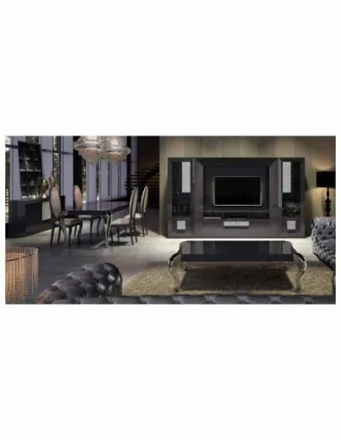 Conjunto de salon moderno modular con bajo de television vitrinas alta calidad (38)