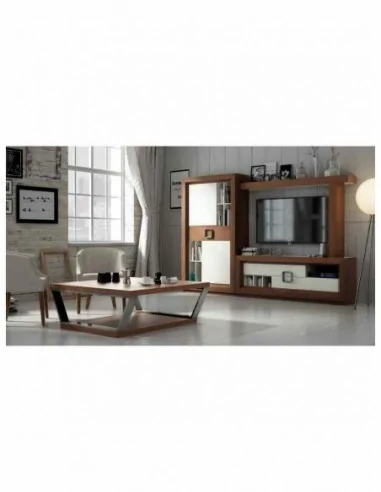 Conjunto de salon muebles lacados elegante de alta gama vitrinas bajos de tv aparador mesas sillas (12)