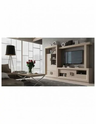 Conjunto de salon muebles lacados elegante de alta gama vitrinas bajos de tv aparador mesas sillas (15)