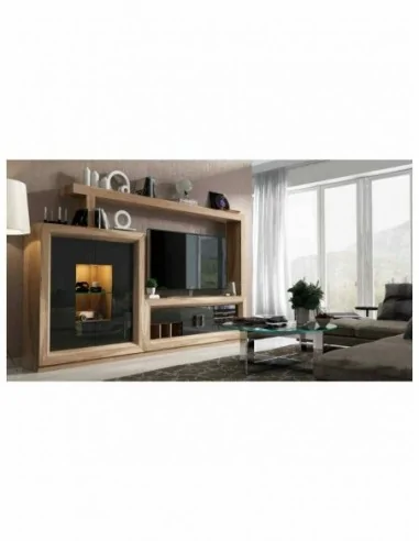 Conjunto de salon muebles lacados elegante de alta gama vitrinas bajos de tv aparador mesas sillas (16)