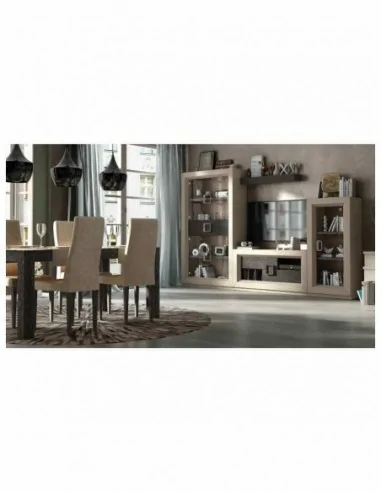Conjunto de salon muebles lacados elegante de alta gama vitrinas bajos de tv aparador mesas sillas (18)