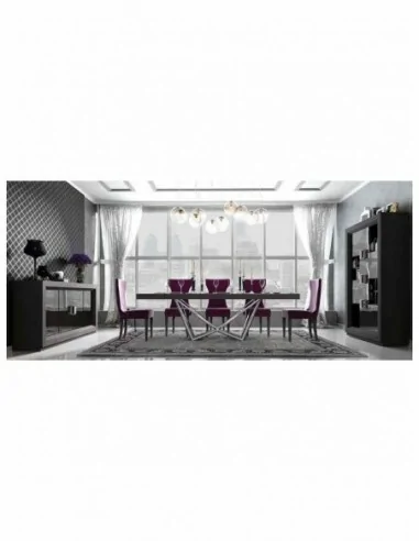 Conjunto de salon muebles lacados elegante de alta gama vitrinas bajos de tv aparador mesas sillas (2)