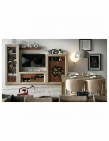 Conjunto de salon muebles lacados elegante de alta gama vitrinas bajos de tv aparador mesas sillas (21)