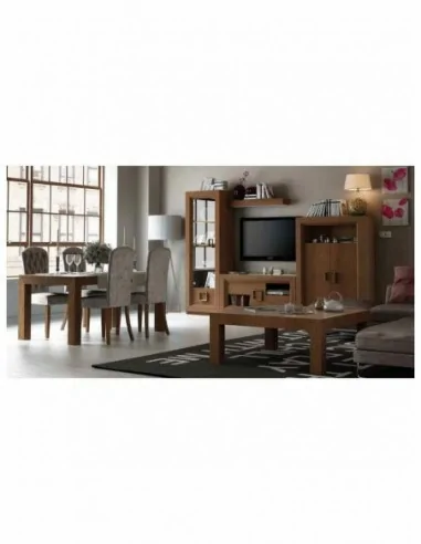 Conjunto de salon muebles lacados elegante de alta gama vitrinas bajos de tv aparador mesas sillas (25)