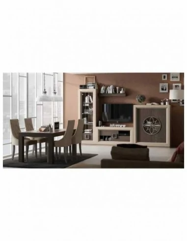 Conjunto de salon muebles lacados elegante de alta gama vitrinas bajos de tv aparador mesas sillas (26)