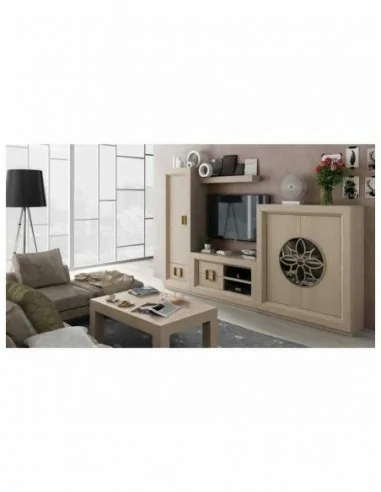 Conjunto de salon muebles lacados elegante de alta gama vitrinas bajos de tv aparador mesas sillas (29)