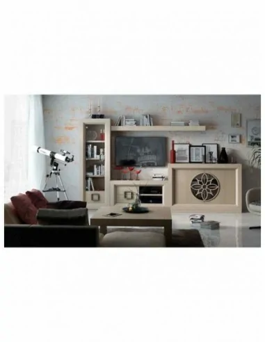Conjunto de salon muebles lacados elegante de alta gama vitrinas bajos de tv aparador mesas sillas (31)