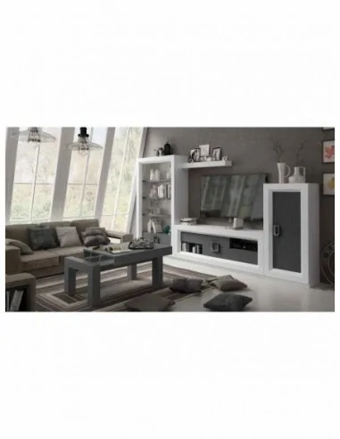 Conjunto de salon muebles lacados elegante de alta gama vitrinas bajos de tv aparador mesas sillas (32)