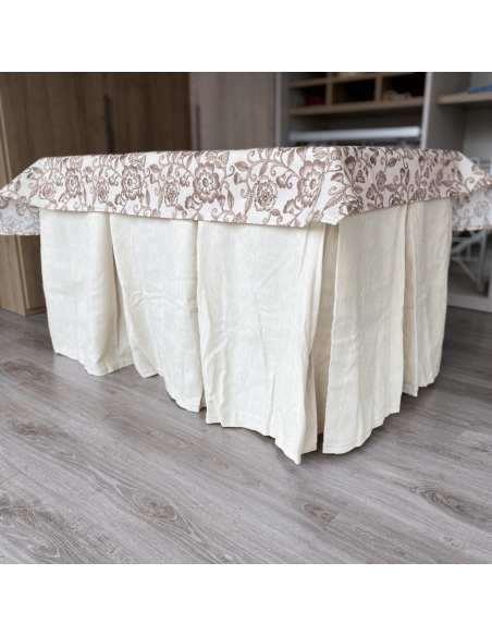 Ropa elegante 10 pliegues Marfil con tapete Resinado Choco