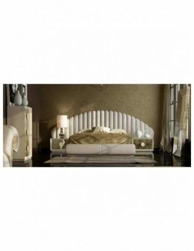 Dormitorio de matrimonio completo lacado blanco con cabeceros tapizados en diferentes acabados (132)