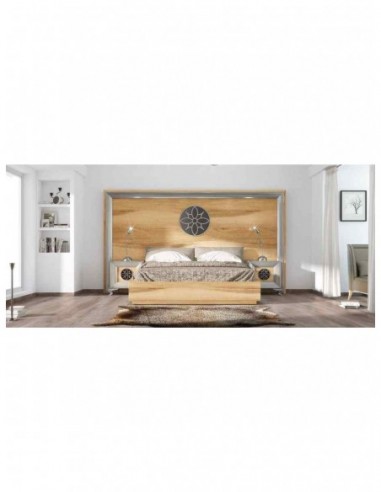 Dormitorio de matrimonio completo lacado blanco con cabeceros tapizados en diferentes acabados (165)