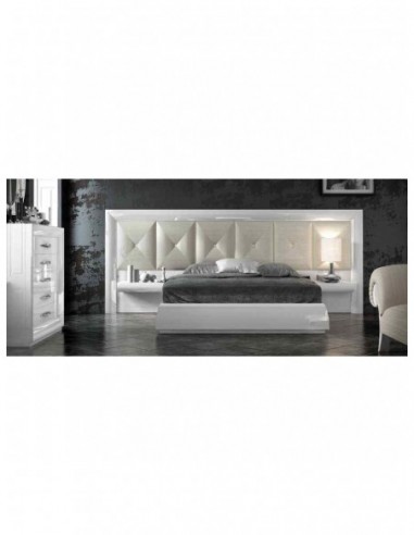 Dormitorio de matrimonio completo lacado blanco con cabeceros tapizados en diferentes acabados (24)