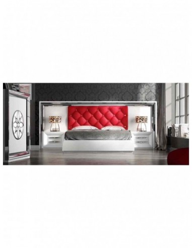 Dormitorio de matrimonio completo lacado blanco con cabeceros tapizados en diferentes acabados (25)
