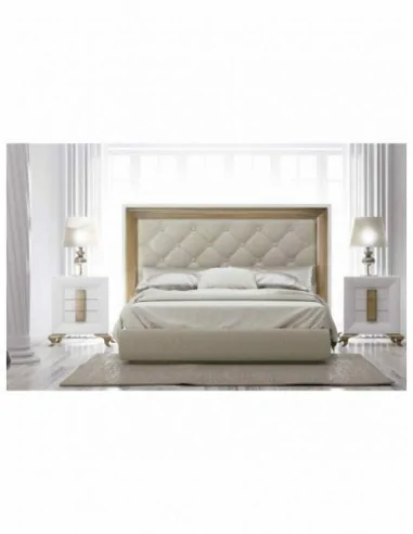 Dormitorio de matrimonio completo lacado blanco con cabeceros tapizados en diferentes acabados (28)
