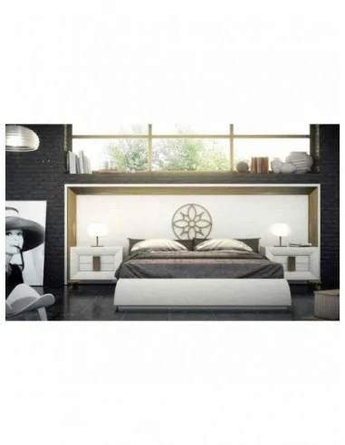 Dormitorio de matrimonio completo lacado blanco con cabeceros tapizados en diferentes acabados (32)