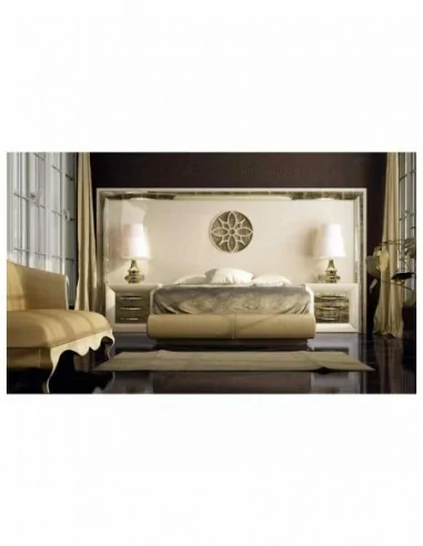 Dormitorio de matrimonio completo lacado blanco con cabeceros tapizados en diferentes acabados (4)