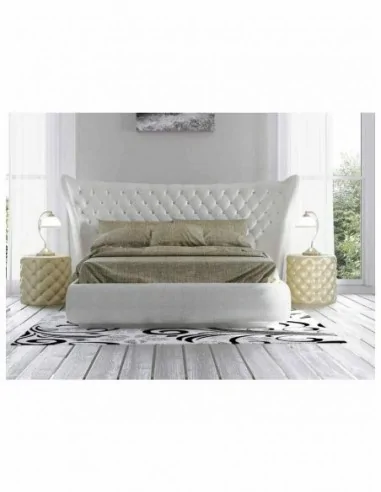 Dormitorio de matrimonio completo lacado blanco con cabeceros tapizados en diferentes acabados (46)