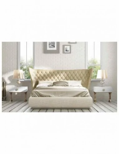 Dormitorio de matrimonio completo lacado blanco con cabeceros tapizados en diferentes acabados (49)